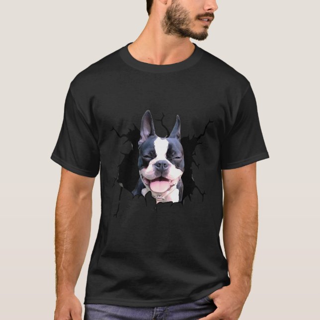 T-shirt Boston Terrier Chien reproduit Chiens Chiens Puppy (Devant)
