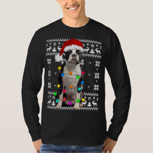 T-shirt Boston Terrier Dog éclaire un chiot moche Santa Ha
