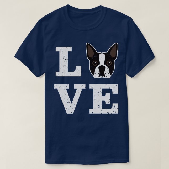 T-shirt Boston Terrier Dog Log 1 (Design devant)