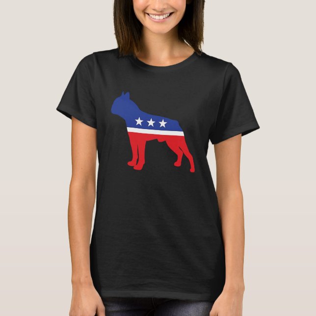 T-shirt Boston Terrier Dog  Political Symbol Election Masc (Devant)