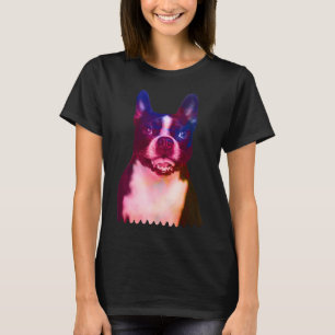 T-shirt Boston Terrier Dog Portrait Aquarelle Boston Terr