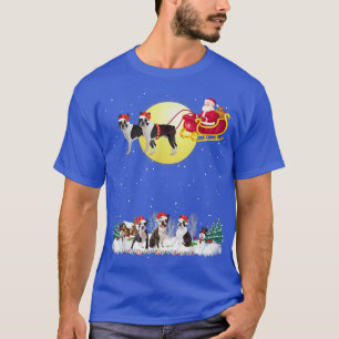 T-shirt Boston Terrier Dog Reindeer Dog Lights Noël L