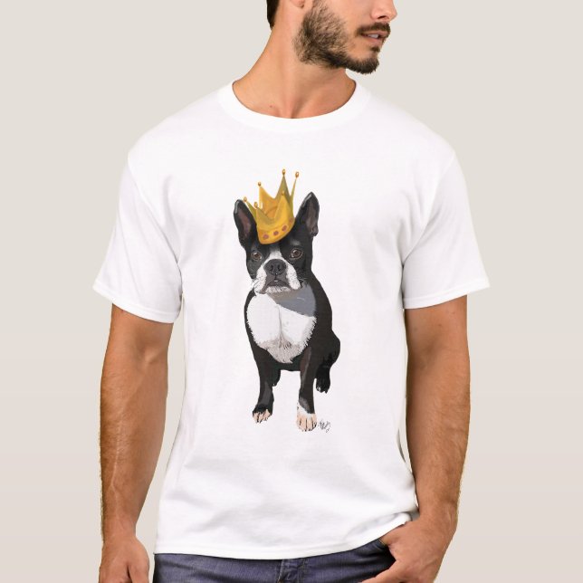 T-shirt Boston Terrier Et Crown (Devant)