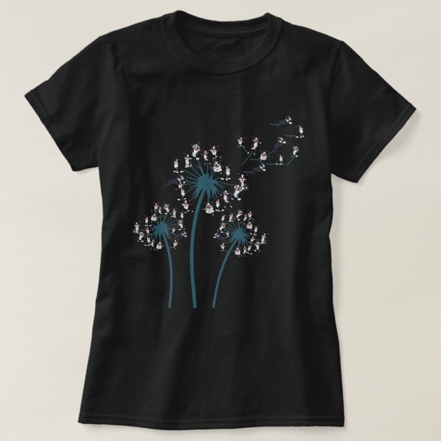 T-shirt Boston Terrier Flower Fly Dandelion Funny Chien (Design devant)