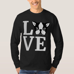 T-shirt Boston Terrier I Love My Bostie Cadeau pour Amoure
