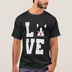 T-shirt Boston Terrier J'Aime Mon Bostie Pour Chien