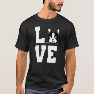 T-shirt Boston Terrier J'Aime Mon Bostie Pour Chien