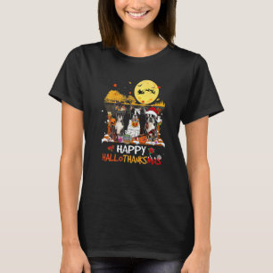 T-shirt Boston Terrier Joyeux Hallothanksmas Halloween Mer