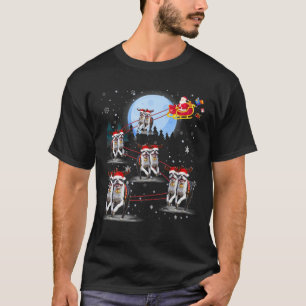 T-shirt Boston Terrier Lover Reindeer Sleigh Père Noël