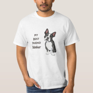 T-shirt Boston Terrier Mon meilleur ami Nom personnalisé T