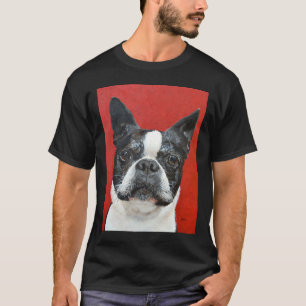 T-shirt Boston Terrier Peinture En Acrylique Par Jimmie Ba