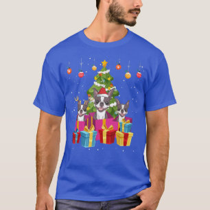 T-shirt Boston Terrier Pup Noël Arbre Famille Correspondan