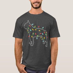 T-shirt Boston Terrier sapin de Noël Lumière pyjama Noël D