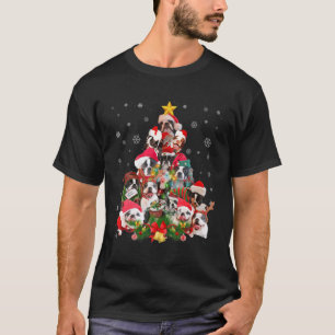 T-shirt Boston Terriers sapin feux de Noël Chien amusant X
