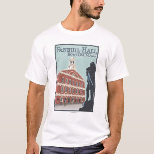 T-shirt Boston, vue de MassachusettsFaneuil Hall