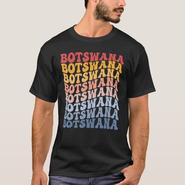 T-shirt Botswana Groovy Retro Motswana (Devant)