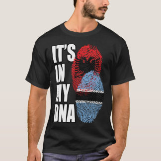 T-shirt Botswanan And Albanian Mix DNA Flag Heritage