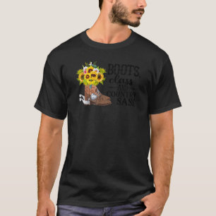 T-shirt Botte de cowgirl rétro soleil Country Sass Pe
