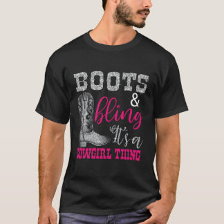 T-shirt Botte de vache Bling Love Country Life