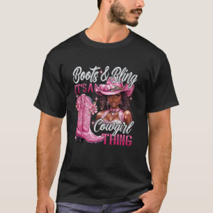 T-shirt Bottes & Bling c'est une chose de Cowgirl Rose Noi