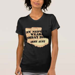 T-shirt Bottes de combat de tante Nephew Desert d'armée