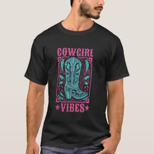 T-shirt Bottes de cowboy amateur de cheval western de rodé