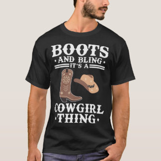 T-shirt Bottes de cowgirl Bling Femmes Mignon Amour Vie de