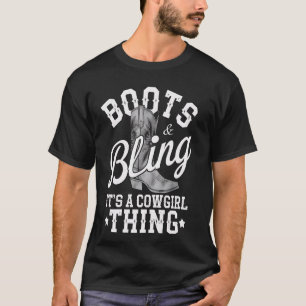 T-shirt Bottes de cowgirl, bottes de cowgirl western bling