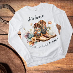 T-shirt Bottes de danse en ligne nées Fleurs