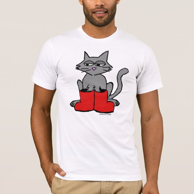 T-shirt Bottes et chats (Devant)