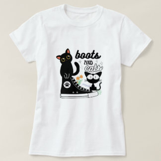 T-shirt bottes et chats
