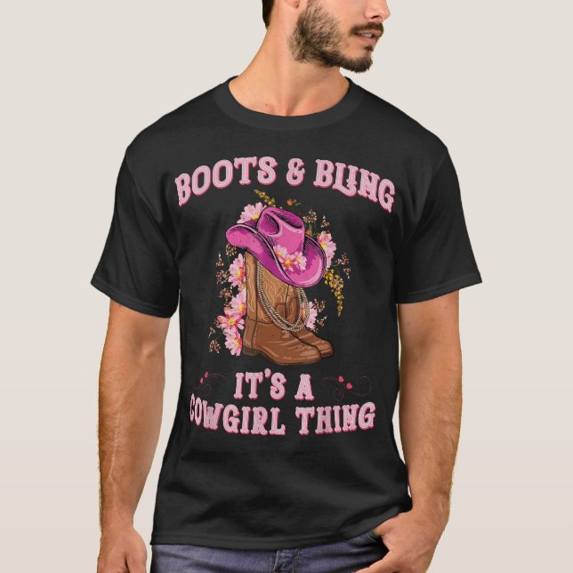 T-shirt Bottes Et Lâcher Sa Chose De Femme Rodéo Amour (Devant)