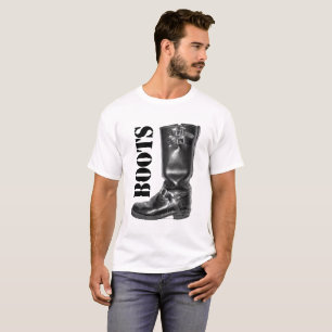 T-shirt BOTTES ! La botte classique d'ingénieur de moto