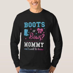 T-shirt Bottes Ou Bows Maman Genre Révéler Rose Ou Bleu
