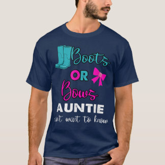 T-shirt bottes ou vaches Genre Révéler bébé Tante fête Mat