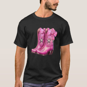 T-shirt Bottes pour bébé rose Bow Preppy y y2k Coquette
