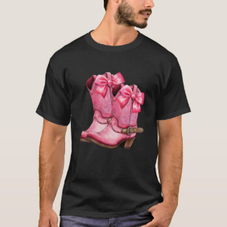 T-shirt Bottes pour bébé rose Bow Preppy y y2k Coquette