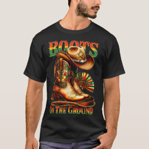 T-shirt Bottes Sur Le Sol Boot JunetDix Black Cowgirl