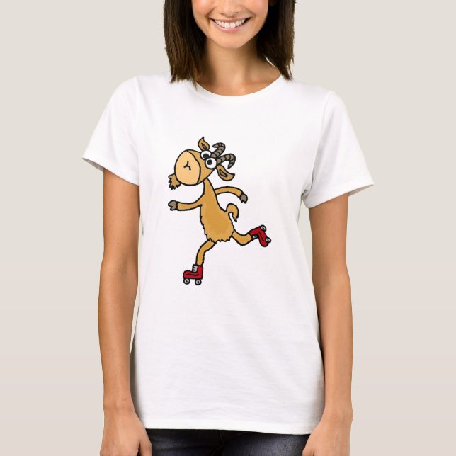 T-shirt Bouc émissaire drôle de chèvre de patinage de (Devant)