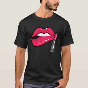 T-shirt Bouche à lèvres rose Bouche à lèvres 80s 90s Thème