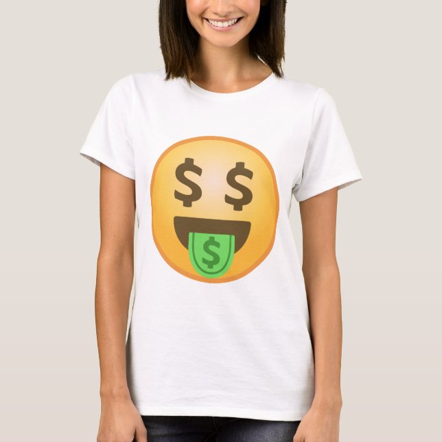 T-shirt Bouche Emoji d'argent (Devant)