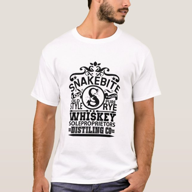 T-shirt Bouchée de serpent, soleproprietaires de whiskey (Devant)