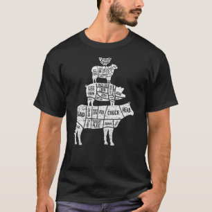 T-shirt Boucher Coupe Nourriture Pyramide Boeuf Porc Agnea
