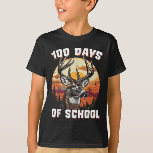 T-shirt Bouclé 100 Jours De Scolaire Cerfs Étudiant Garçon