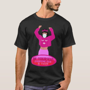 T-shirt Boucles de cheveux bouclés Lèvres Buble Gum Midrif