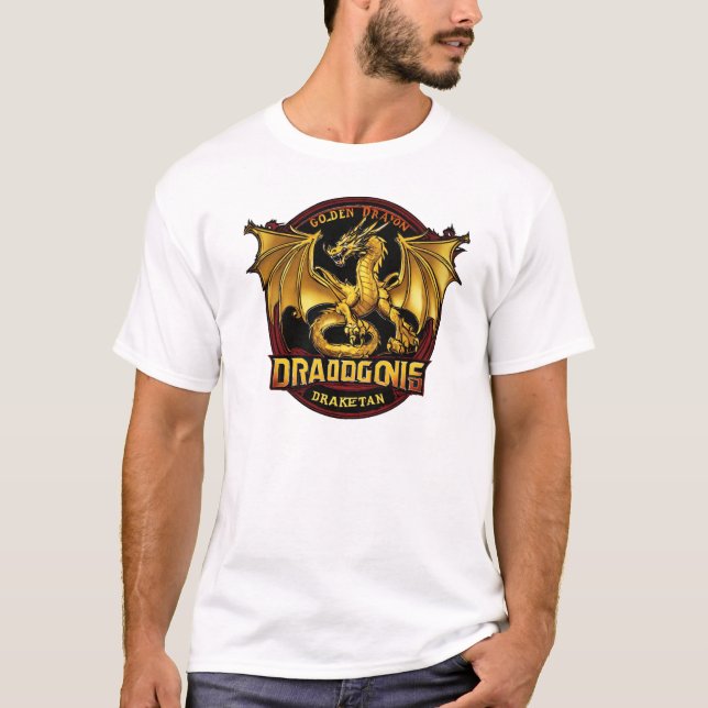 T-shirt Boucles de dragons d'or : Libérez l'électricité su (Devant)