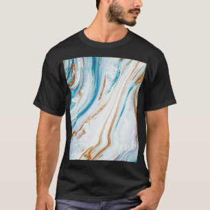 T-shirt Boucles de marbre de luxe de l'océan Abstrait