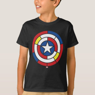 T-shirt Bouclier abstrait de Captain America De Stijl