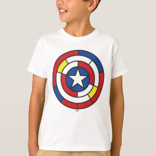T-shirt Bouclier abstrait de Captain America De Stijl