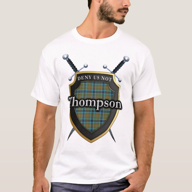 T-shirt Bouclier audacieux d'écossais de tartan de (Devant)